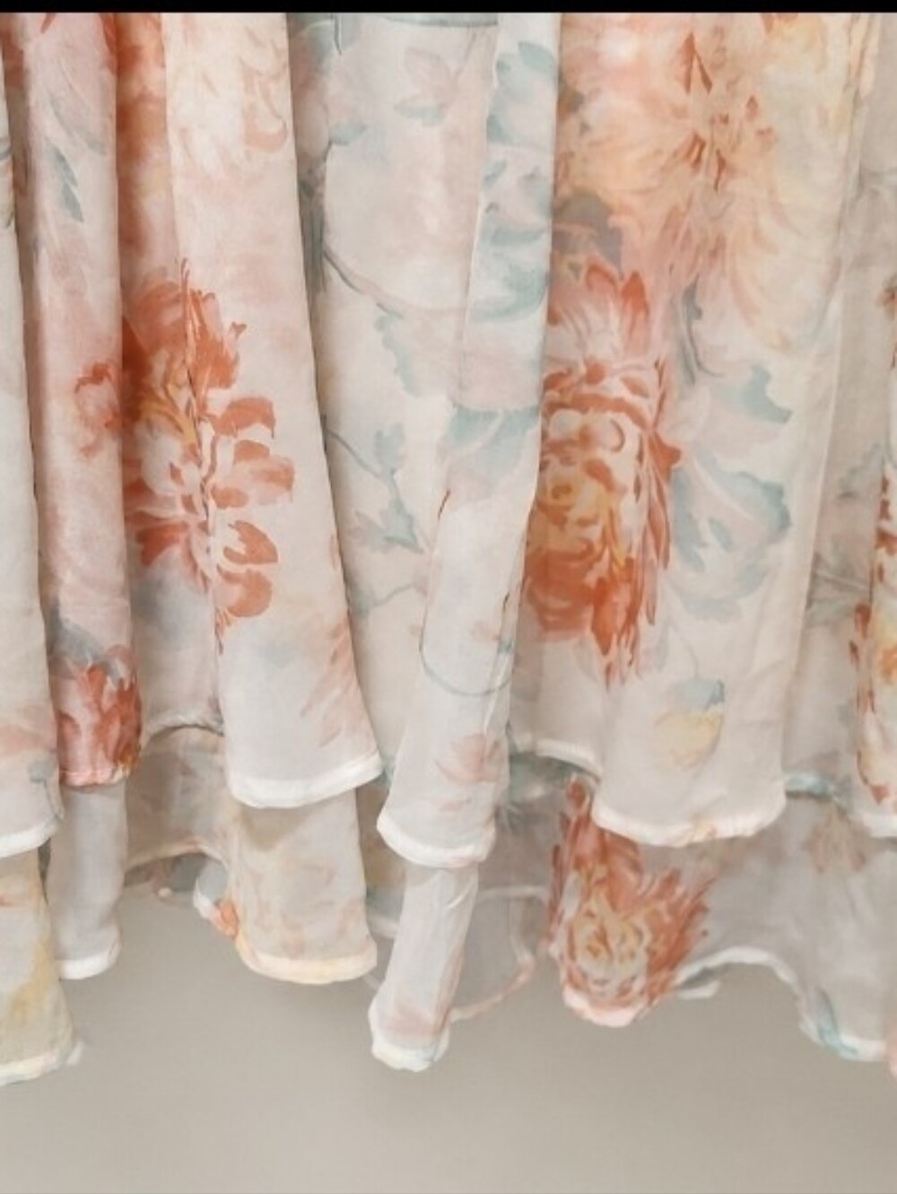 Abercrombie & Fitch Pastel Floral Chiffon Plunge Open Back Mini Dress M - Picture 11 of 15
